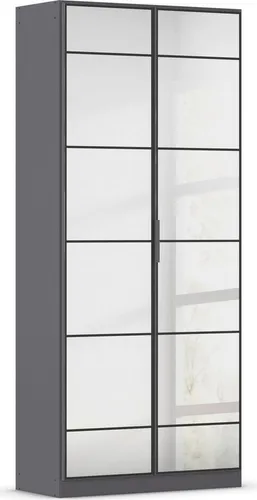 rauch Schrank »Acero« - 91x41x210cm - grau - Kleiderschrank im angesagten Industrial-Stil mit geräumigem Innenraum und höhenverstellbaren Einlegeböden. Edle Grauspiegeltüren sorgen für optische Weite und einen Hauch von Luxus.