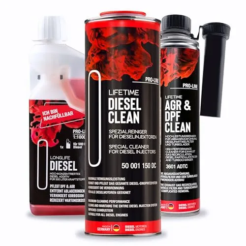 LIFETIME Diesel Additiv All in One Reinigungs-Kur für 12 Tanks - Dieselkraftstoffadditive für umfassende Reinigung von AGR, DPF, Turbo und Injektoren - ideal für Kurzstreckenbetrieb und schützt vor Ablagerungen.