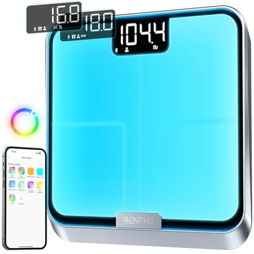RENPHO Chroma Körperfettwaage mit Intelligenten Wiegeerinnerungen - Moderne Personenwaage mit intelligenter Wiegeerinnerung, präzise Messungen und stilvolles Design für den täglichen Gebrauch.