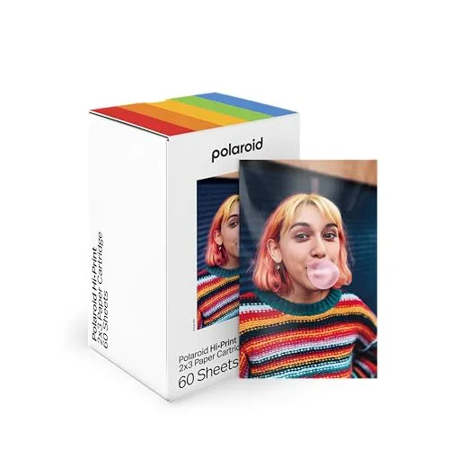 Polaroid Hi Print 2x3 Paper Cartridge - 60 selbstklebende Fotopapier-Ausdrucke, ideal für kreative Projekte und Erinnerungen