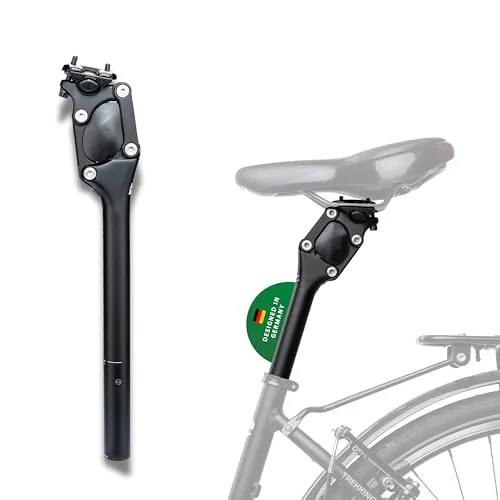 Contec Long Fahrrad E-Bike Parallelogramm Sattelstange 31,6mm - Sattelstütze für verschiedene Fahrradtypen, mit gedämpfter Parallelogramm-Technologie für mehr Komfort und bessere Dämpfung bei Fahrten.