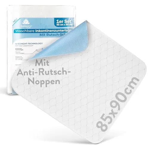 Harmony Care Inkontinenzauflage mit ANTI-RUTSCH NOPPEN - Hochwertige, waschbare Inkontinenzunterlage im 6er Set. Saugstark, atmungsaktiv und mit optimalem Tragekomfort für maximale Sicherheit bei Blasenschwäche.