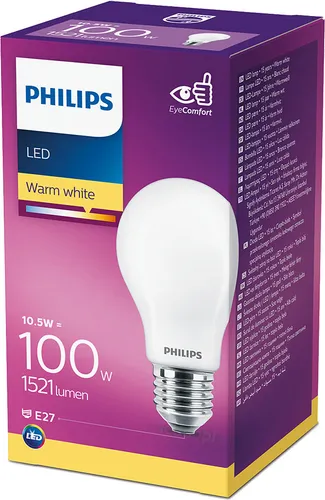 Philips 8718699704162, 10,5 W, 100 W, E27, 1521 lm, 15000 h, Warmweiß