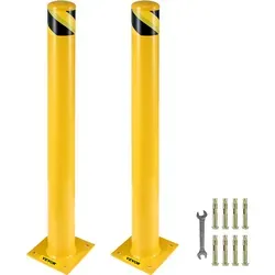 Sicherheitspoller Stahlpollerpfosten 122cm - Schranken, Pfosten & Pylonen - Robuste Absperrpfosten aus Q235-Stahl, ideal für effektive Parkplatzsicherung und hohe Standfestigkeit.