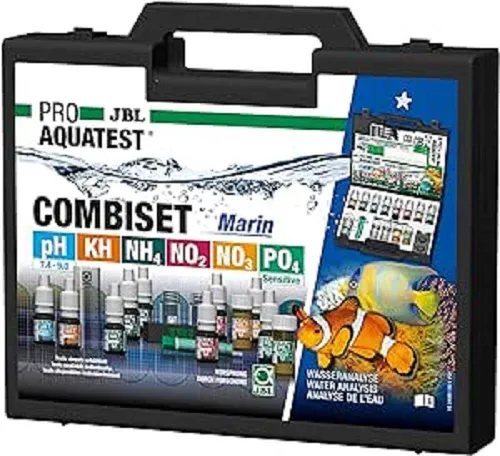 JBL PROAQUATEST Combiset Marin Testkoffer - Wassertestgeräte für Salz Wasseranalysen, ideal für Teich, Aquarium und Brunnen – präzise Testergebnisse für gesundes Wasser.