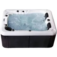 Home Deluxe Outdoor-Whirlpool BEACH PURE - Whirlpool & Spa mit 51 Massagedüsen für optimale Entspannung im Garten – verwandeln Sie Ihre Terrasse in eine stilvolle Wellness-Oase!