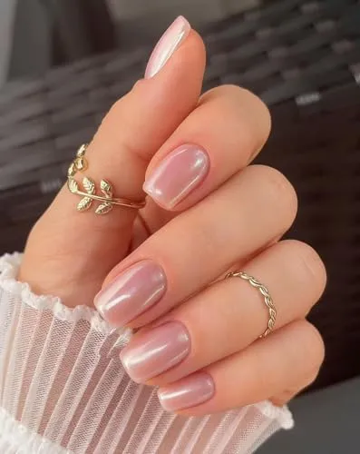 MouyouGlow Press on Nails Kurz,Square Rosa Glaze Einfarbige Fake Nails Kunstnägel mit Nagelkleber,Pink Solid Künstliche Fingernägel