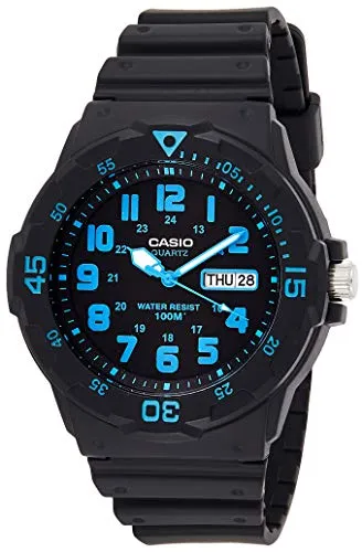 Casio Herren Armbanduhr MRW-200H-2BVEF - Analog Quarz Uhr mit Neo Display, wasserdicht bis 10 Bar, ideal für aktive Herren. Enthält Datums- und Wochentagsanzeige.
