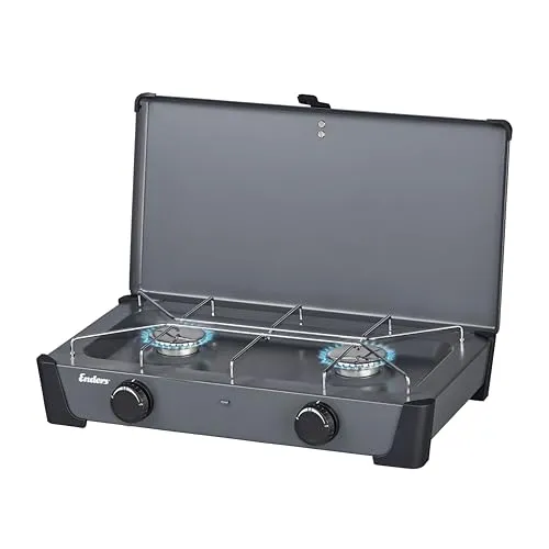Enders® Gaskocher Bondy 2 - Campingkocher mit 2 leistungsstarken Brennern - Campingkocher mit 2 Brennern, ideal für Outdoor-Abenteuer. Robuste Edelstahlkonstruktion und kompakte Maße für einfaches Transportieren.