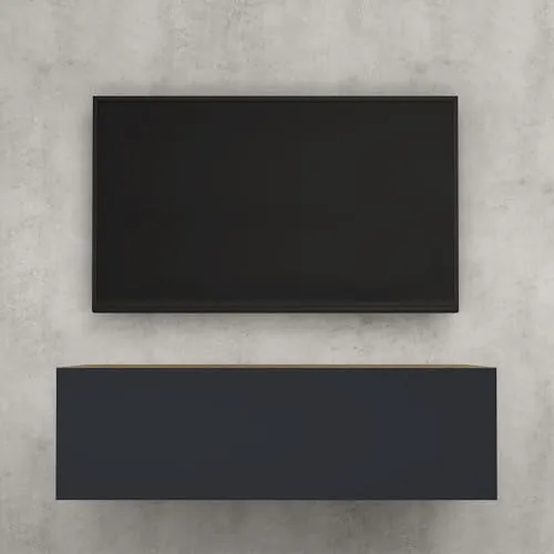 doporro TV-Board F02 - Modernes Low-Board mit Soft-Close - Elegantes Lowboard für Ihr Wohnzimmer, gefertigt aus lackfreien Platten mit angenehmer Haptik und großem Stauraum. Mit gedämpften Gasdruckfedern für geräuschloses Öffnen und Schließen.