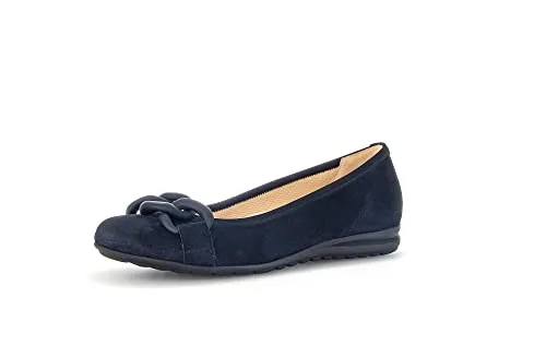 Gabor Damen Klassische Ballerinas - Elegante Flats in Dunkelblau, Größe 40.5 EU - Klassische Ballerinas für stilvolle Auftritte. Mit flacher Sohle und hochwertigem Obermaterial bieten sie höchsten Tragekomfort für den Alltag.