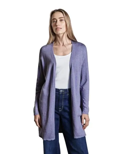 Street One Damen Langer Cardigan - Elegante, offene Strickjacke mit langen Ärmeln aus weicher Feinstrick-Qualität. Der angenehme Viskosemix sorgt für hohen Tragekomfort und macht sie zum idealen Begleiter für jede Gelegenheit.