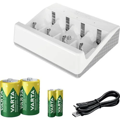 Bosch Professional 1600A032E9 Rundzellen-Ladegerät - Modellbau Elektronik mit NiMH Charger für D- und AA-Zellen, inklusive 2 wiederaufladbarer VARTA Batterien – ideal für nachhaltigen Einsatz und hohe Leistung.