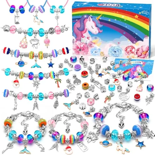 ZOOI Geschenke für Mädchen, Armbänder Selber Machen Kinder, Geschenk Mädchen 5 6 7 8 9 Jahre, Bastelset Kinder ab 6 Jahre Schmuck Basteln Mädchen, Schmuck Selber Machen Set