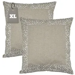 Handgefertigter Kissenbezug Frisia Weiss 50x50cm - 2er Set Boho Deko - Dieses 2er Set handgefertigter Kissenbezüge Frisia Weiss bringt mit kunstvoller Stickerei und hochwertiger Verarbeitung stilvolle Akzente in dein Zuhause. Ideal für Wohnzimmer und Schlafzimmer.