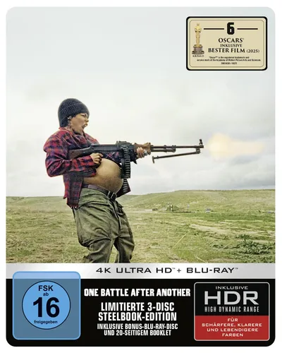 One Battle After Another - 3-Disc Limited Steelbook (4K UHD+2 Blu-ray) NEU&OVP - Filmklassiker in limitierter Steelbook-Edition, mit 4K UHD und 2 Blu-rays. Erleben Sie ein packendes Abenteuer mit starbesetztem Cast und beeindruckender Bildqualität.