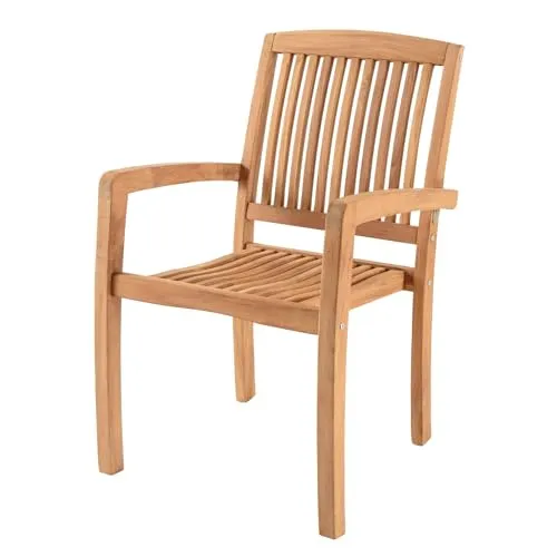 riess-ambiente Gartenstuhl EMPIRE TEAK - Hochwertiger Teakholz Balkonstuhl - Stapelbarer Gartenstuhl aus massivem Teakholz, wetterfest und ideal für den Outdoor-Essbereich. Genießen Sie höchsten Sitzkomfort und zeitloses Design auf Ihrer Terrasse.