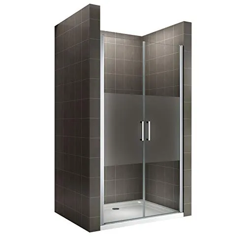 i-flair Duschtür LARA 86x180 cm - Flexibel und modern - Duschtüren aus 6 mm teilsatiniertem ESG-Sicherheitsglas mit Nanobeschichtung für einfache Reinigung. Verstellbereich von 86-89 cm, ideal für unebene Wände.
