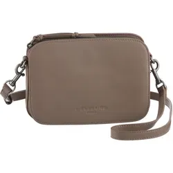 Umhängetasche LIEBESKIND BERLIN "Crossbody CARRY OVER HARRIS", Damen, Gr. B/H/T: 20,5cm x 14,5cm x 7cm, grau (neutral gray), Leder, Taschen, Mini Bag, Schultertasche, Handtasche Damen
