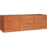DELUKE Hochbeet Cortenstahl ISAK – 240x80x77cm - Das DELUKE Hochbeet aus wetterfestem Cortenstahl bietet viel Platz für Pflanzen und ist dank seiner robusten Bauweise äußerst langlebig. Ideal für Garten, Balkon oder Terrasse – pflegeleicht und einfach aufzubauen.