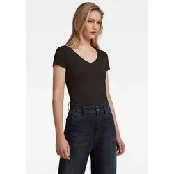 G-STAR RAW Damen Basic V-Neck Cap Sleeve T-Shirt - T-Shirts für Damen, Slim Fit mit geripptem Jersey und flügelärmel Design für einen lässigen Look, perfekt für den Alltag.