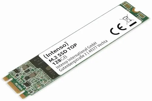 Intenso M.2 SSD SATA III Top Performance 128 GB - Blitzschneller Systemstart, hohe Effizienz für anspruchsvolle Anwendungen und geräuschloser Betrieb