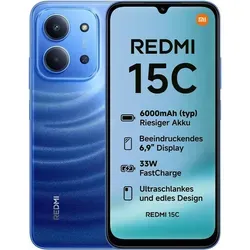 Xiaomi Redmi 15C Smartphone - Handy ohne Vertrag mit 50MP Hauptkamera, 120Hz Display und 33W Schnellladung – ideal für Fotografie und Multimedia.