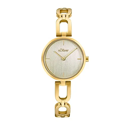s.Oliver Damen Armbanduhr Quarzuhr Analog mit Edelstahl Armband - Elegante Armbanduhr für Damen mit hochwertigem Edelstahlarmband, 3 bar wasserdicht und in Geschenkbox verpackt – ideal für jeden Anlass.
