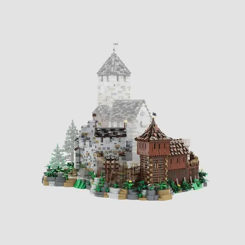 BlueBrixx Vorburg Erweiterung für Burg Blaustein 104185 - Konstruktionsspielzeug mit 4852 Teilen, ideal für kreative Baumeister und Fans von detailreichen Modellen.