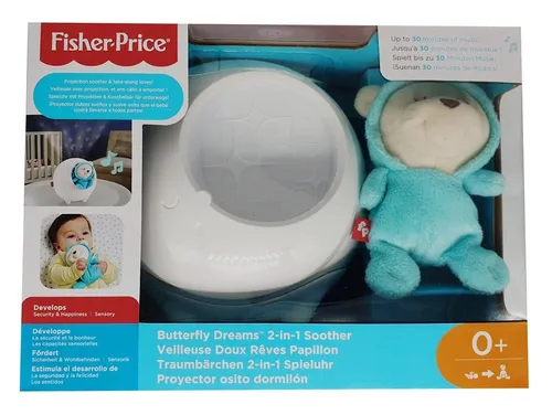 Fisher-Price Traumbärchen Spieluhr (Blau) - 2in1 Spieluhr mit Sternenlicht-Projektion und sanfter Musik, ideal für die beruhigende Einschlafhilfe ab Geburt.