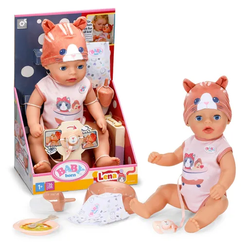 BABY born Lena Katze 36cm - Spielzeug - Niedliche 36 cm große Katze für fantasievolles Spielen, ideal für Puppenliebhaber und kreative Abenteuer.