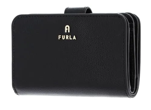 Furla Camelia Geldbörse Leder 14 cm schwarz - Elegante Leder-Geldbörse von Furla, 14 cm, ideal für stilvolle Aufbewahrung und praktische Fächer für Karten und Bargeld.