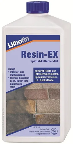 Lithofin Resin-EX Spezial-Entferner-Gel - Reinigungsmittel zum rückstandslosen Entfernen von Epoxidharz, Klebstoffen und mehr. Ideal für Klinker- und Keramikflächen, einfach in der Anwendung dank gelartiger Konsistenz.