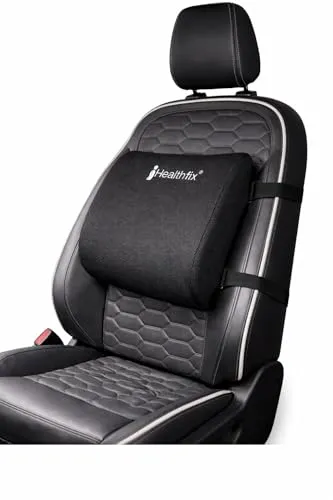 Healthfix® Lendenkissen - Ergonomisches Rückenkissen für optimale Sitzhaltung - Lendenkissen für gesunde Sitzhaltung, ideal für Bürostuhl, Auto und Zuhause. Fördert das Wohlbefinden und beugt Rückenschmerzen vor. Hergestellt aus atmungsaktivem Memory Foam für langanhaltenden Komfort.