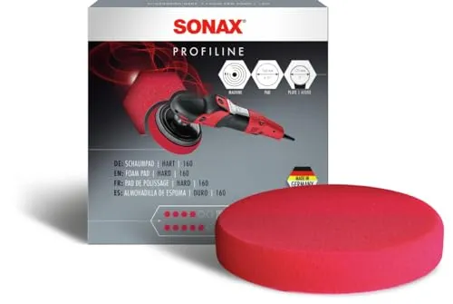 SONAX SchaumPad hart 160 (1 Stück) Harter feinporiger Schwamm zum maschinellen Schleifpolieren von Lacken | Art-Nr. 04931000