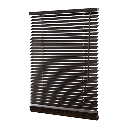 ventanara Holzjalousie 35mm braun|schwarz 90 cm x 250 cm - Elegante Holzjalousie in schwarzbraun, 90 cm breit und 250 cm hoch. Ideal für stilvolle Fensterdekoration und individuelle Lichtregulierung.