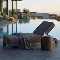 CLEMENTO Beziers Gartenliege/Loungeliege Aluminium mit Rollen Sunbrella - Anthrazite