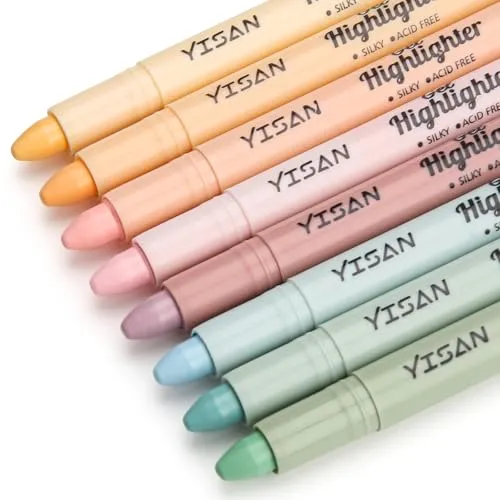 YISAN Bibel Pastell Textmarker Set, 8 Farben - Textmarker für Bibel und Journaling, kein Verschmieren oder Austrocknen, ideal für verschiedene Papiere und sorgt für stilvolle Farbkennzeichnungen.