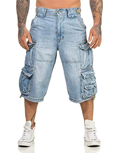 Jet Lag Herren Denim Cargo Shorts Modell 007 – Denim Bleached, Größe XXL - Herren-Shorts in hochwertiger Verarbeitung, praktisch mit Multi-Pocket-Style und im typischen Loose-Fit Cargo Stil für optimalen Tragekomfort.