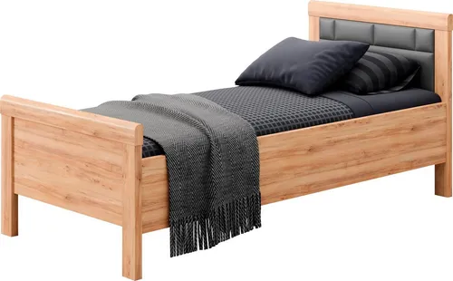 Einzelbett PRIESS "Arnsberg" - Komfortabel und Modern - Betten - Jugendbett mit gepolstertem Kopfteil für hohen Schlafkomfort, Made in Germany, pflegeleicht und in stilvollem Artisan Eiche Design.