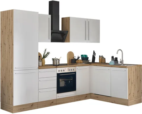 KOCHSTATION Winkelküche Florida, Stellbreite 280x165 cm, wahlweise mit E-Geräten, mit Softclose für Türen und Schubkästen