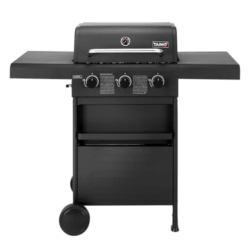 Taino Gas-Grill Compact 3+0 - Platzsparender Gasgrill für Balkon und Terrasse mit 3 leistungsstarken Edelstahl-Brennern, klappbaren Ablagen und 7 kW Gesamtleistung für perfektes Grillvergnügen.