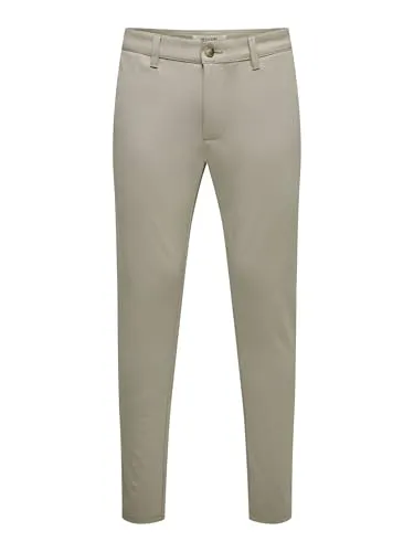 ONLY & SONS Chinohose ONSMark - Khaki - Wanderhose aus 76% Polyester, pflegeleicht und bequem für Outdoor-Aktivitäten, ideal für Freizeit und Abenteuer.