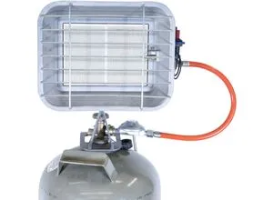 Güde Gasheizstrahler GHS 4200 Piezo - Heizstrahler für effizientes Heizen, Auftauen und Trocknen. Mit Piezozündung, Thermosicherheitselement und rostfreiem Reflektor, geeignet für 5+11 kg Gasflaschen.