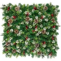 KARAT Pflanzenwand Festive Dekorative Kunstpflanzenwand für Weihnachten 50 x 50 cm