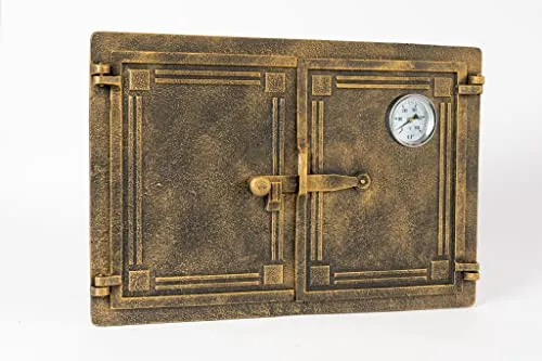SEZAM Gusseisen Brotbackofentür mit Thermometer 500 °C – Doppelte Pizzaofentür für Holzöfen - Die SEZAM Gusseisen Brotbackofentür ist ideal für Holzöfen in Garten und Gastronomie. Mit einem integrierten Thermometer und einem stabilen Riegel sorgt sie für optimale Temperaturkontrolle und Sicherheit beim Backen.