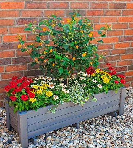 promadino Balkonkasten Romantica - 78x38x34 cm - Hochwertiger Blumenkasten aus imprägniertem Kiefernholz, ideal für Balkon und Terrasse. Attraktives Design in grau, perfekt für die Gestaltung Ihres Außenbereichs.