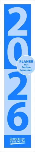 Korsch Kalender Streifenplaner Compact 2026 blau  Kalender