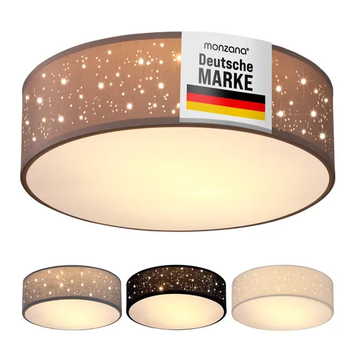 MONZANA® Deckenlampe Sternenhimmel 30cm - Kinderlampe mit einzigartigem Sternenhimmel-Design, sorgt für gemütliches, blendfreies Licht und ist ideal für Schlafzimmer und Kinderzimmer. E27 Fassung für individuelle Lichtwahl.
