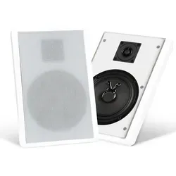 Pronomic FLS-540 WH - 2-Wege Wandlautsprecher Paar, elegantes Slimline-Design und kraftvoller Klang für HiFi-Systeme